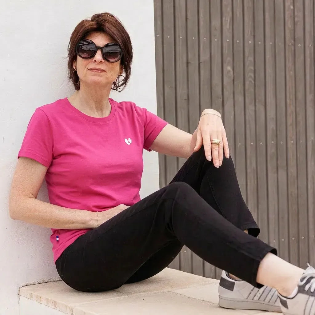 T-shirt femme rose | COEUR TEMP