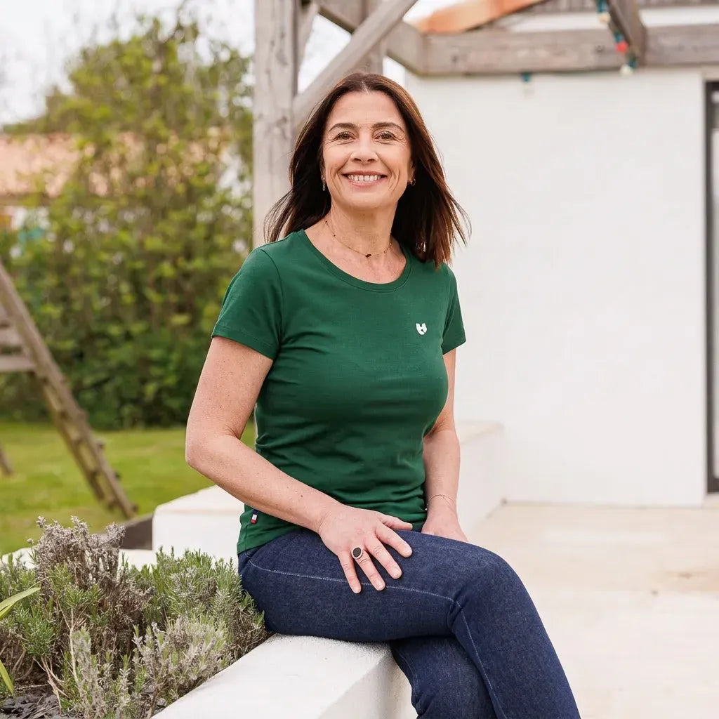 T-shirt femme vert | COEUR TEMP