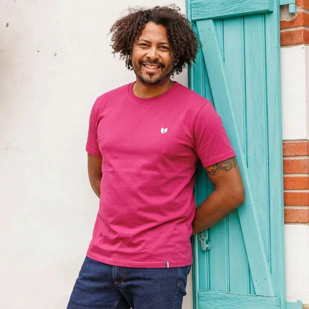 T-shirt Homme Rose Fuchsia | Coeur TEMP
