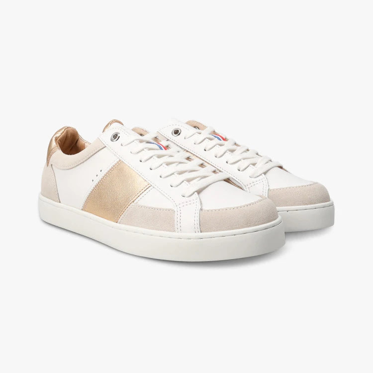 Basket française Hiba Blanc Or