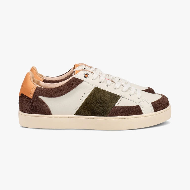 Basket française Hiba Créme Marron Kaki
