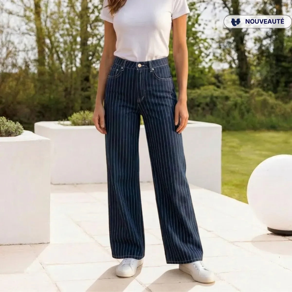 Jean Extra large femme rayé - JEAN