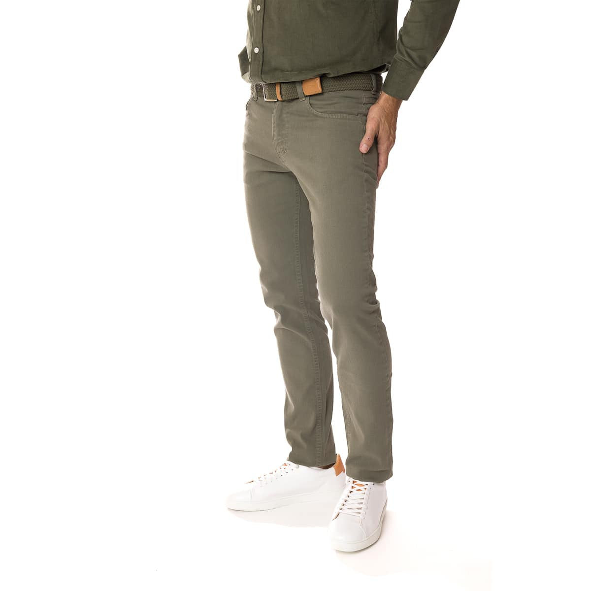 Jeans kaki pour homme en coton