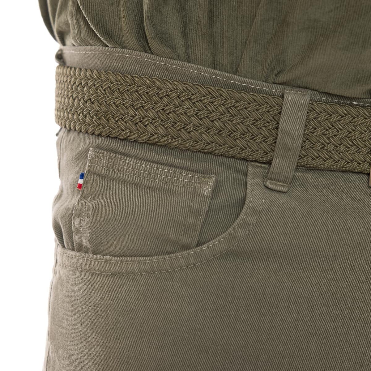 Jeans kaki pour homme en coton