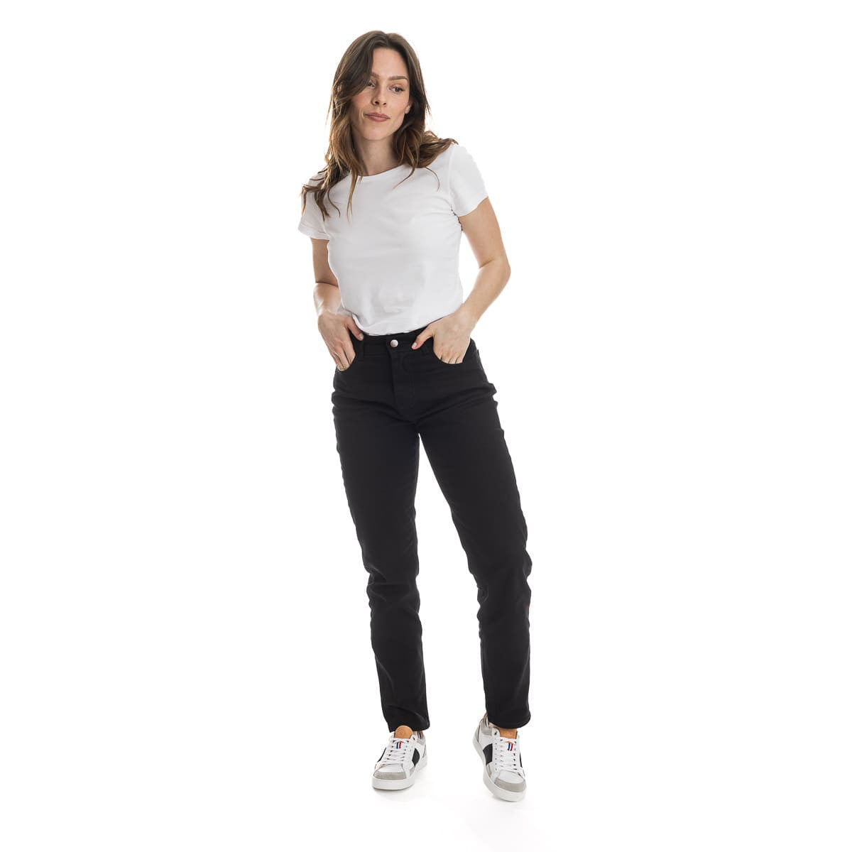 Jean noir femme coupe droite