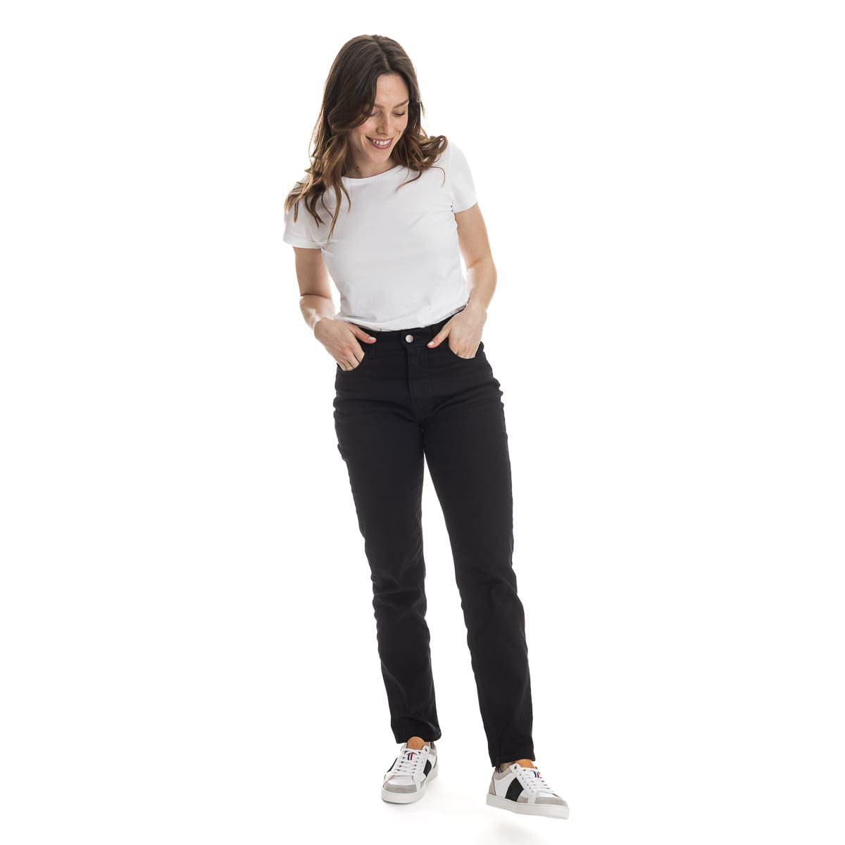 Jean noir femme coupe droite