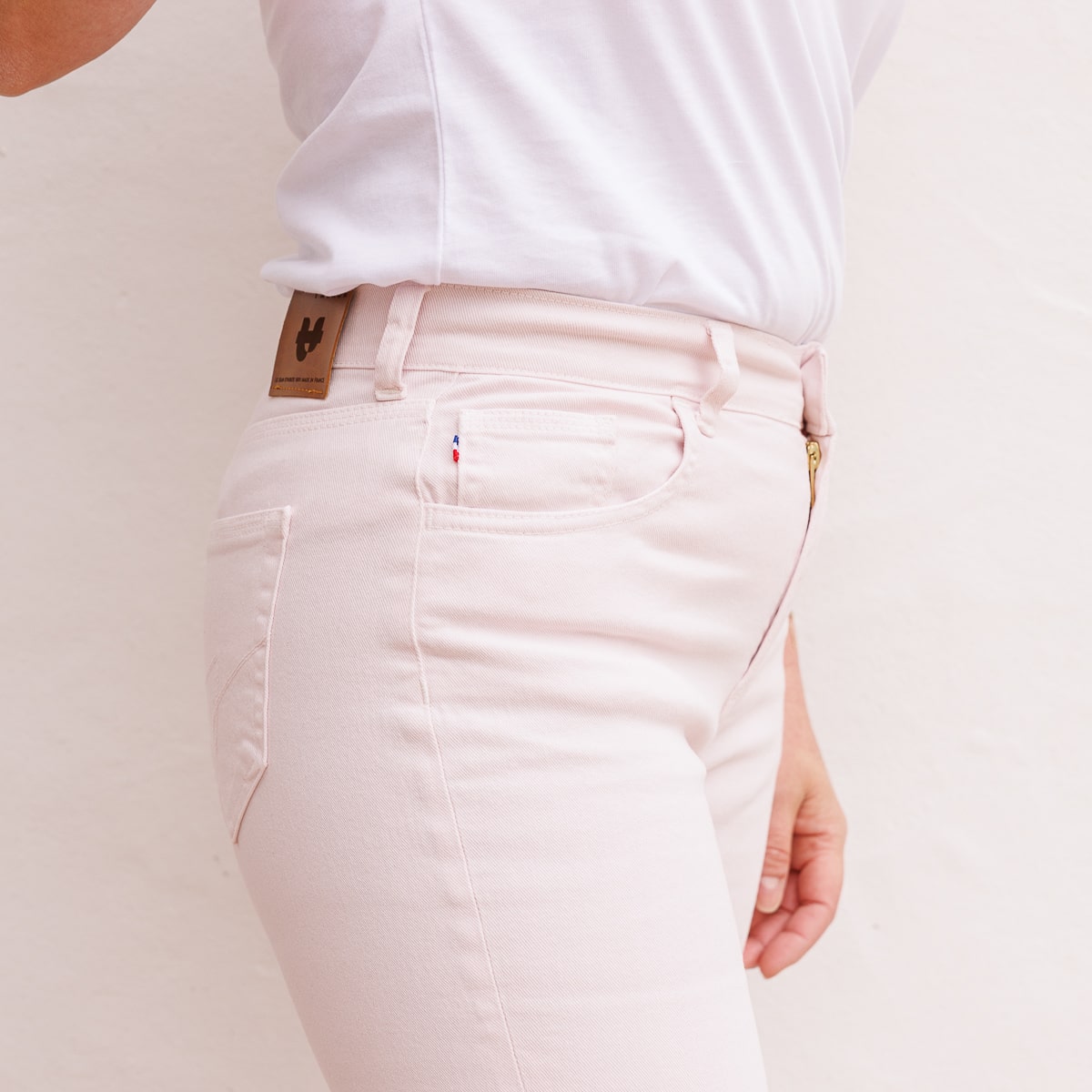Jean français Rose femme