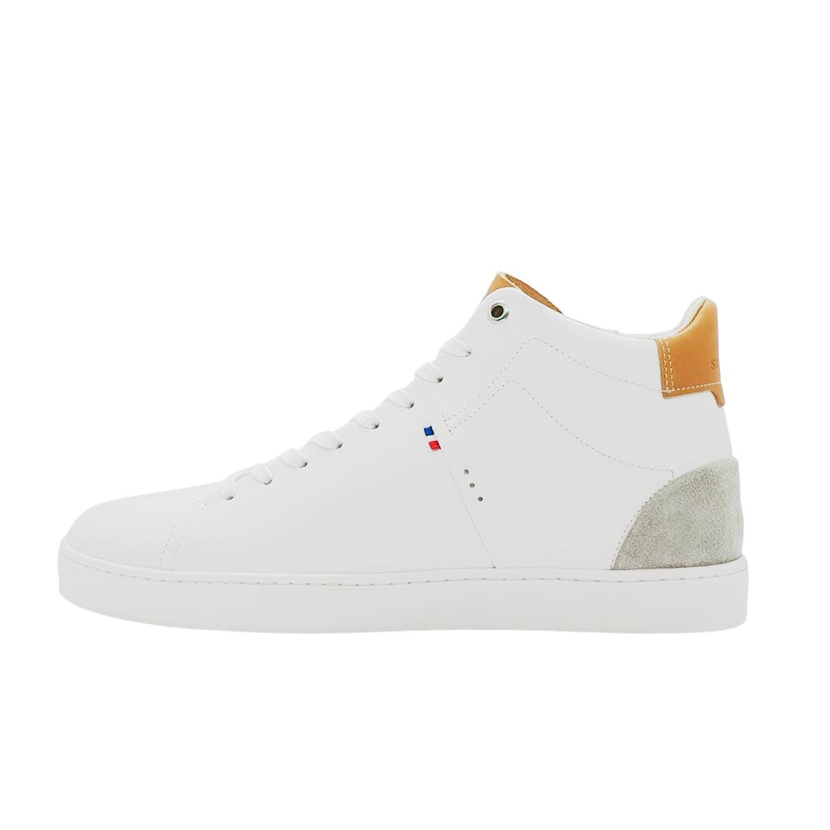 Basket montante pour homme blanche en cuir