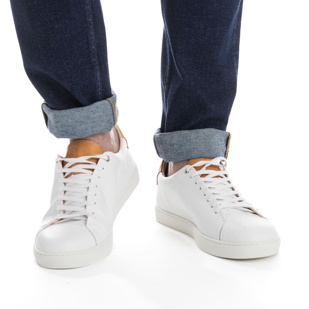 baskets blanches pour homme en cuir