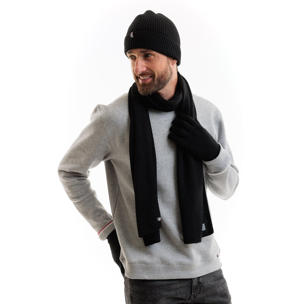 Le bonnet en laine homme bleu marine