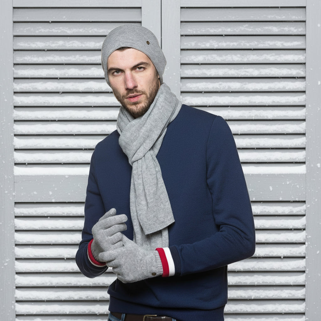 bonnet et écharpe homme cachemire