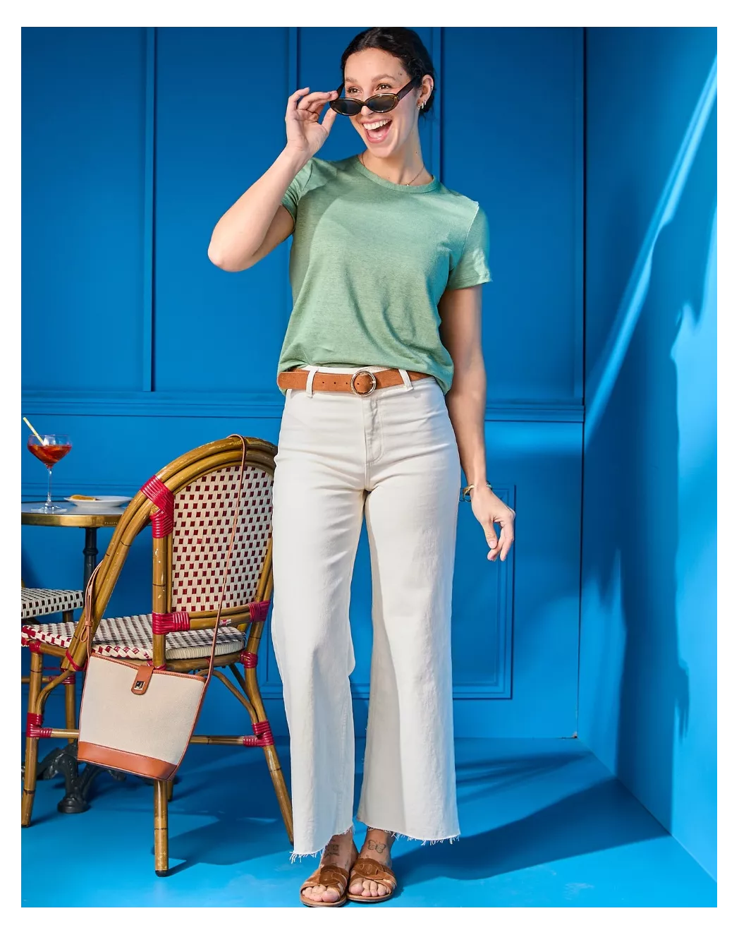T-shirt en lin femme vert