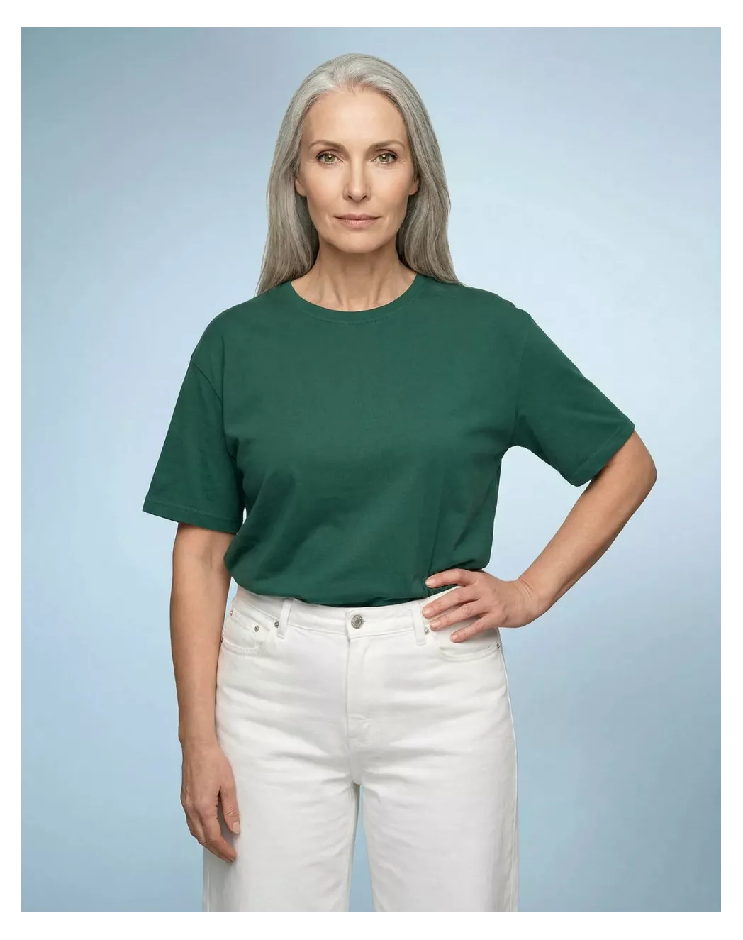 T shirt Oversize femme Vert bouteille coton modal