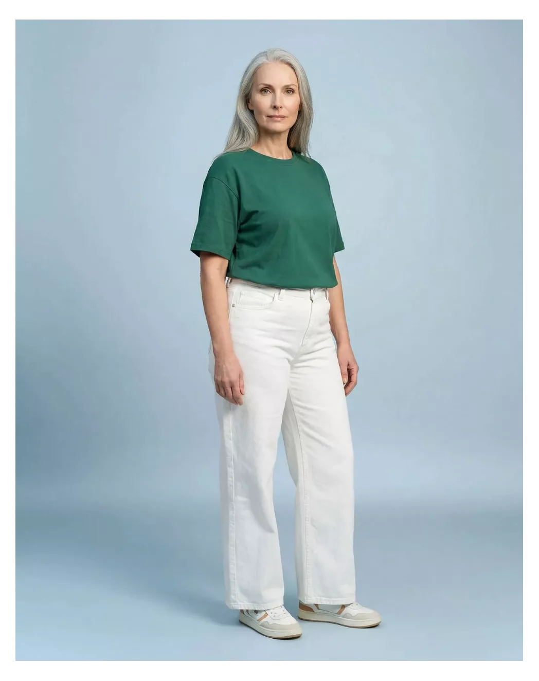 T shirt Oversize femme Vert bouteille coton modal