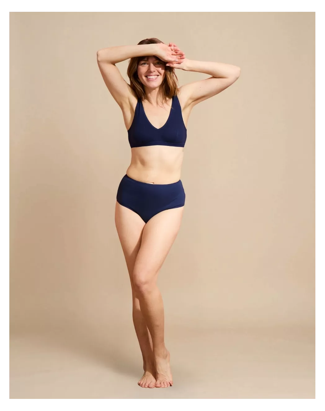 Culotte taille haute Marine