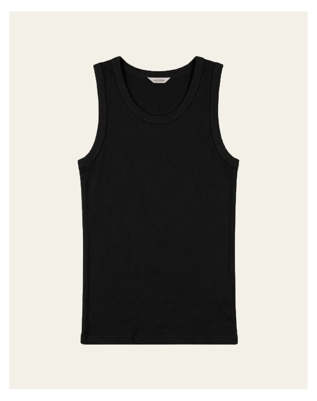 Débardeur homme Noir côte 2x2