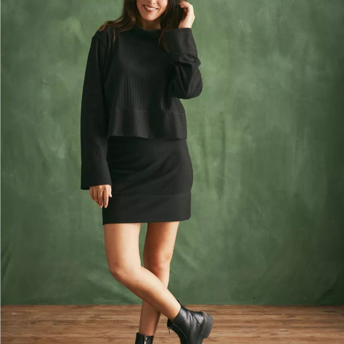 Mini jupe laine noire