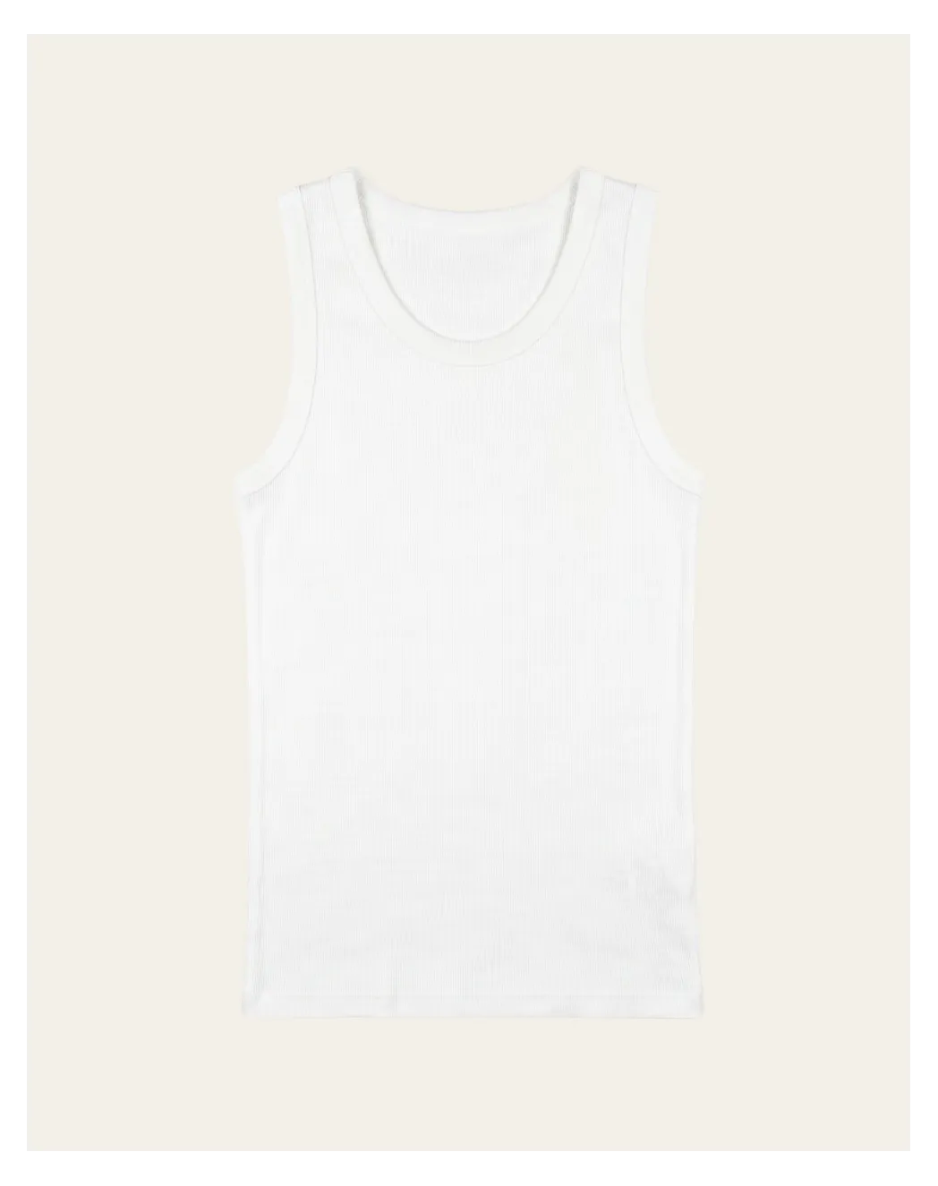 Débardeur Blanc homme côte 2x2