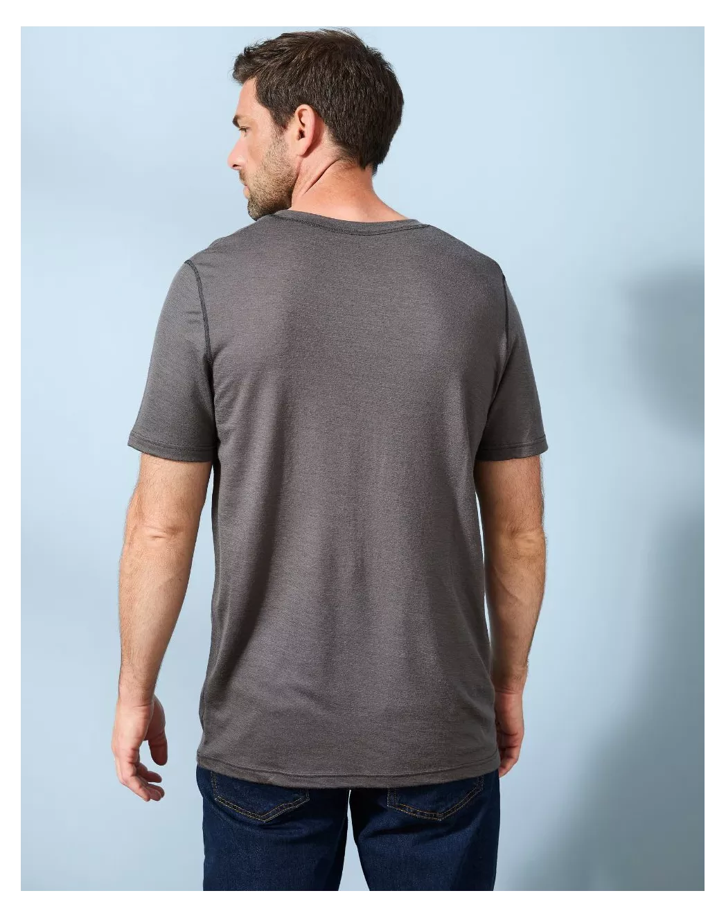 T-shirt laine mérinos Homme Gris