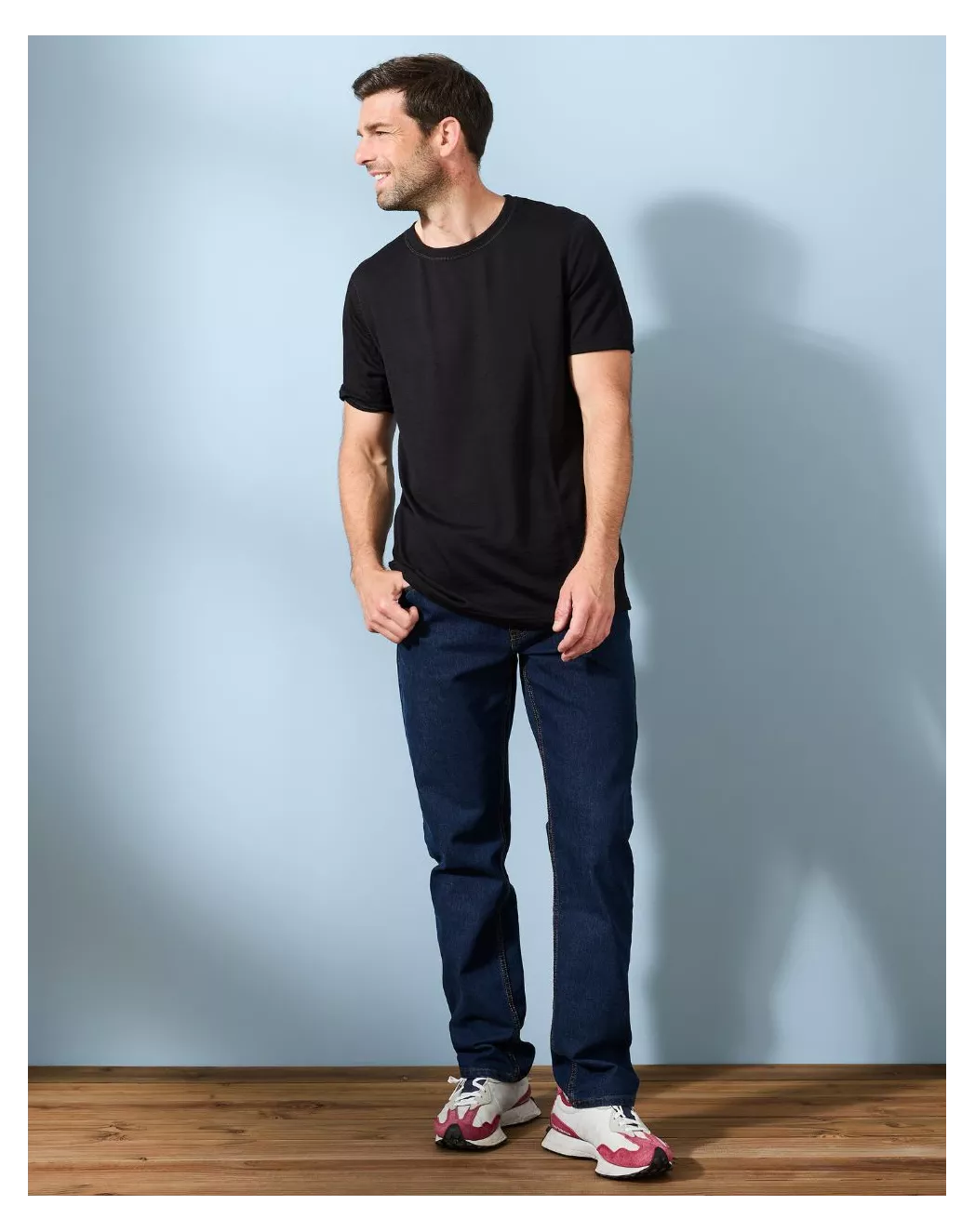 T-shirt laine mérinos Homme Noir