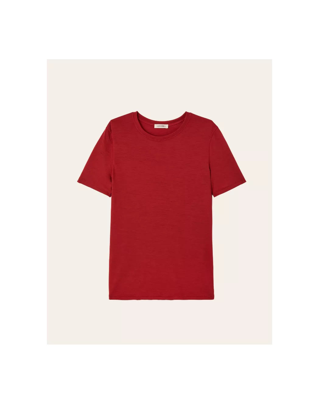 T-shirt laine merinos Homme rouge