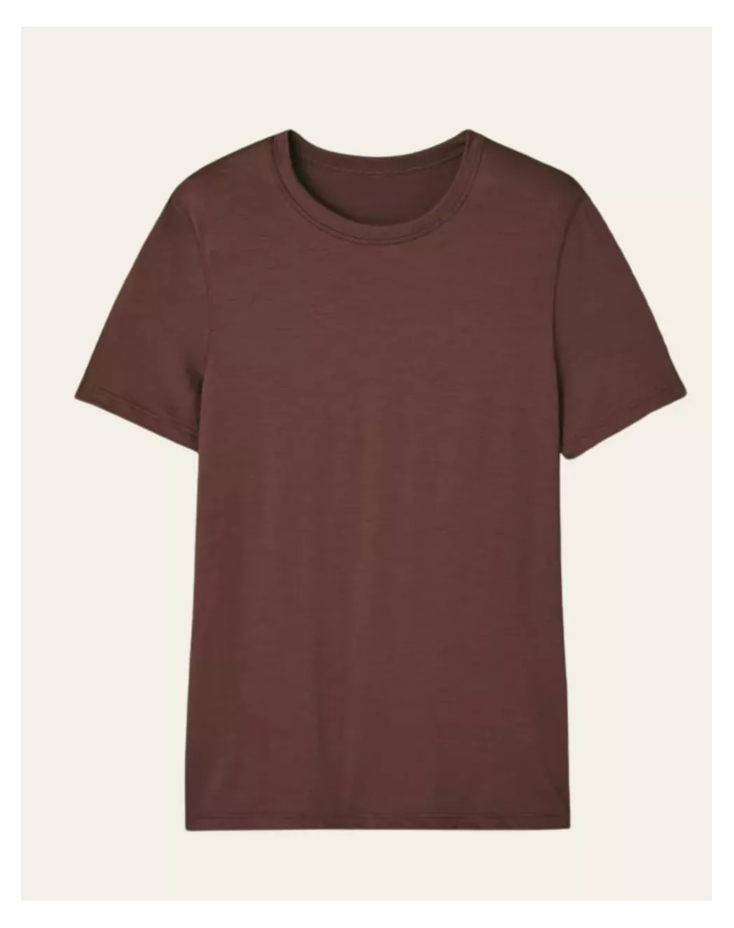 T-shirt laine merinos Homme Marron
