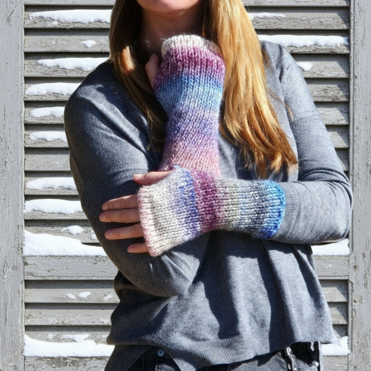 Mitaine pour femme en laine et acrylique