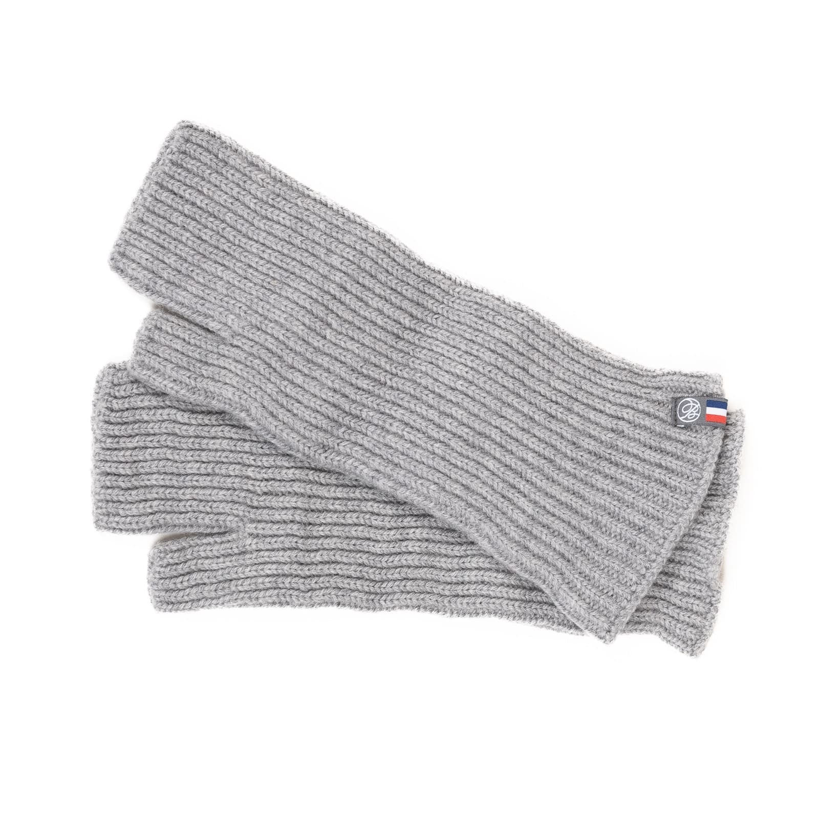 Mitaines femme en laine mérinos gris et noires