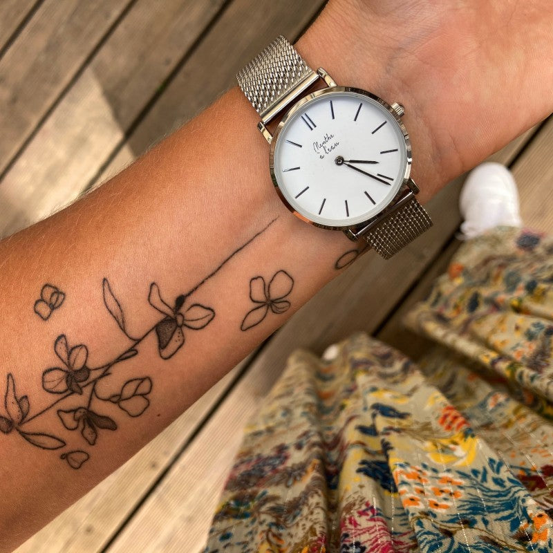 Montre La Milanaise blanc chromée
