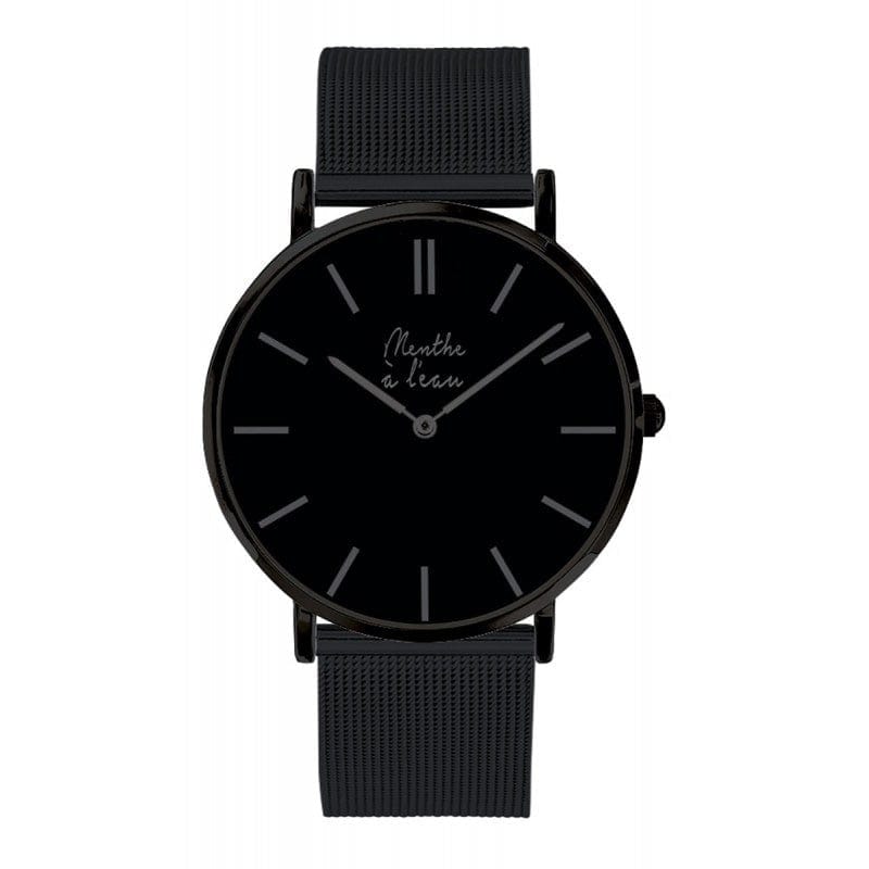 Montre maille Milanaise noire pour homme