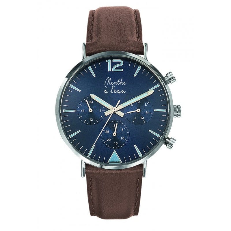 Montre homme bracelet cuir marron