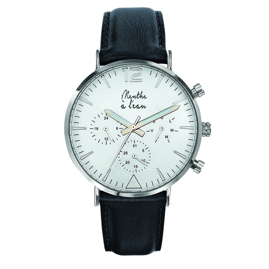 Montre La Précise cuir noir