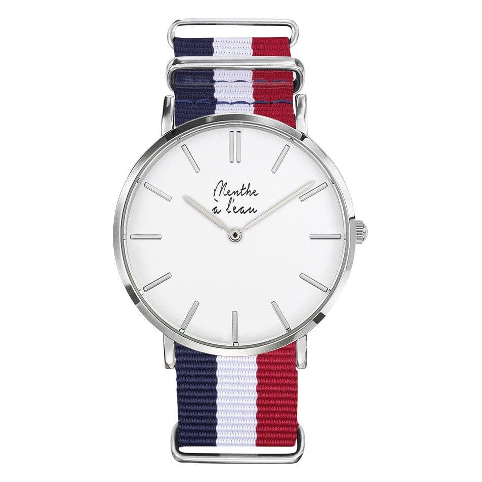 Montres homme pas cher bracelet Bleu blanc rouge