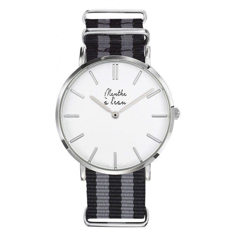 Montre homme pas cher chromée noir et gris