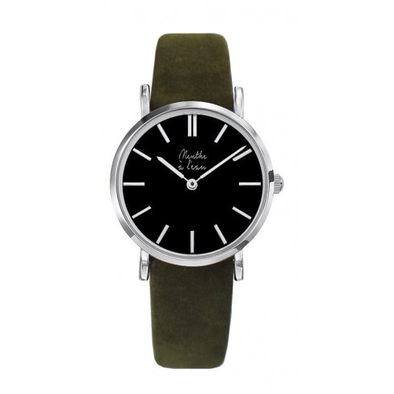 Montre La Véritable cuir kaki fond noir
