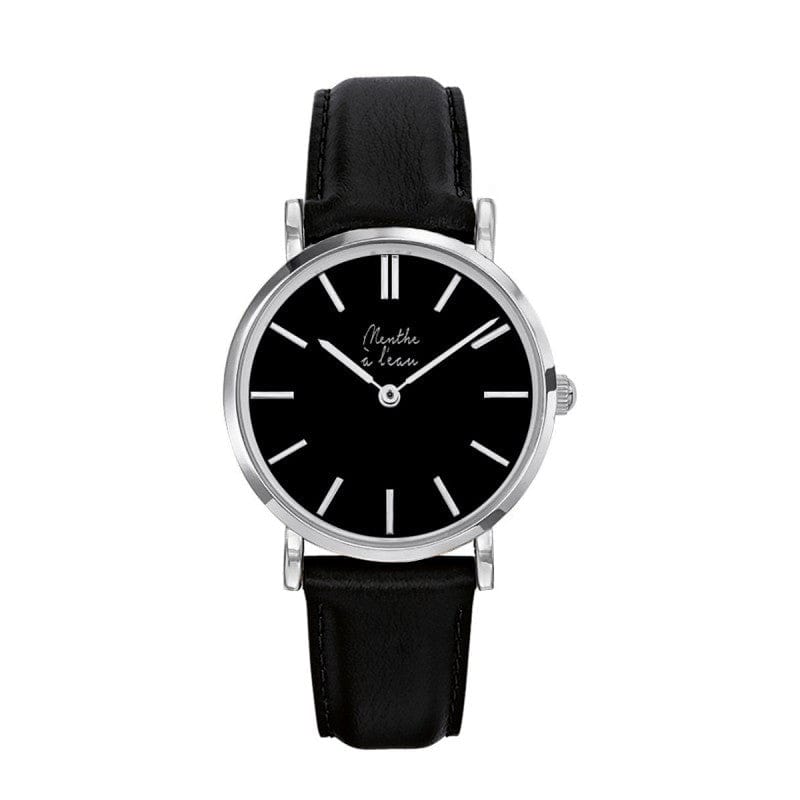 Montre La Véritable cuir noir fond noir