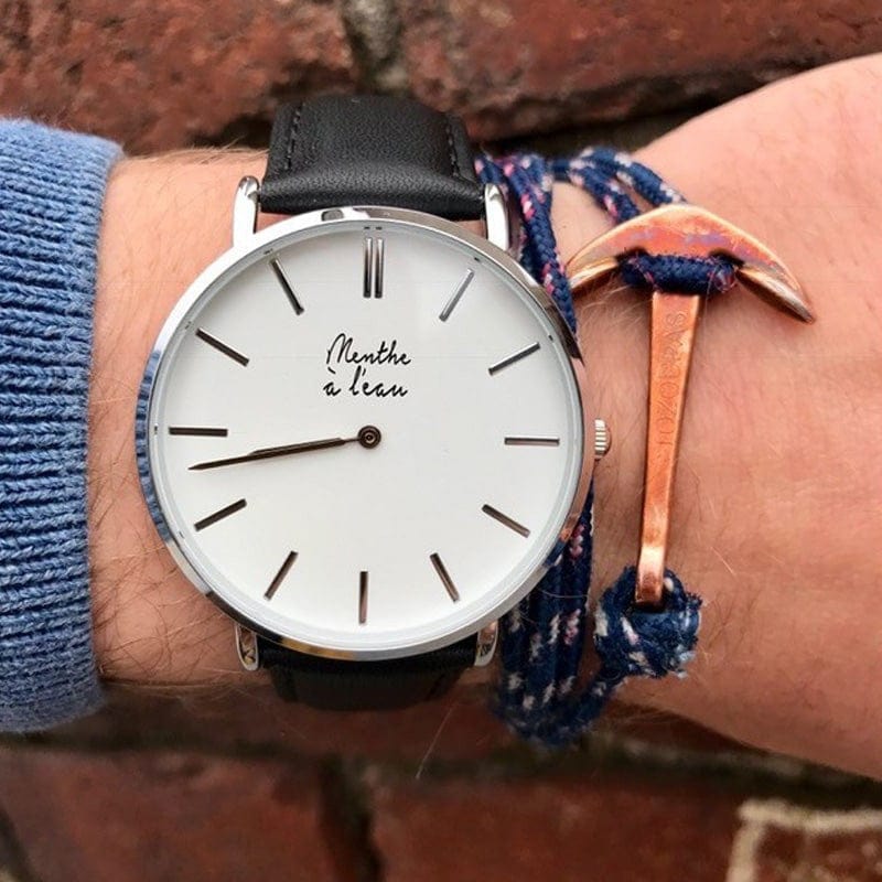 Montre La Véritable cuir noir