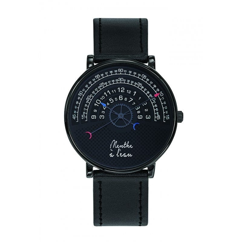 Montre homme bracelet noir cadran noir