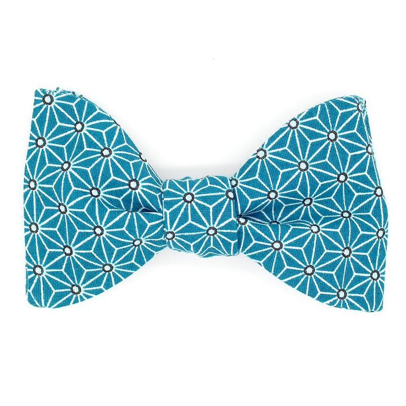 Noeud papillon bleu canard japonais saki