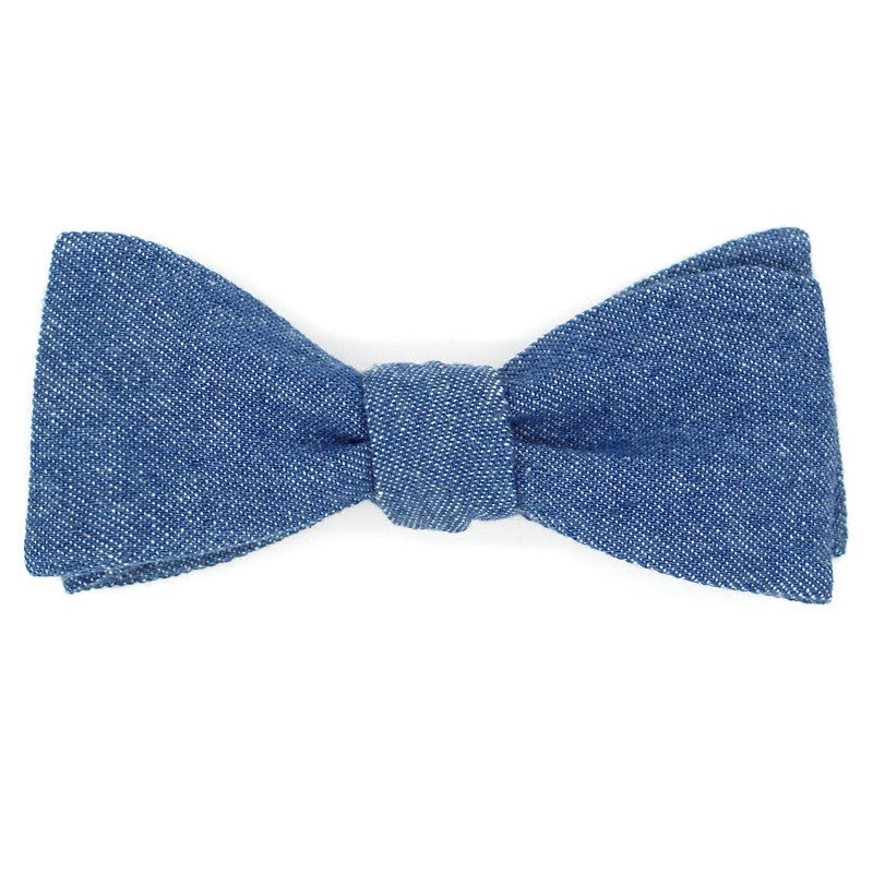 Noeud papillon bleu jean foncé