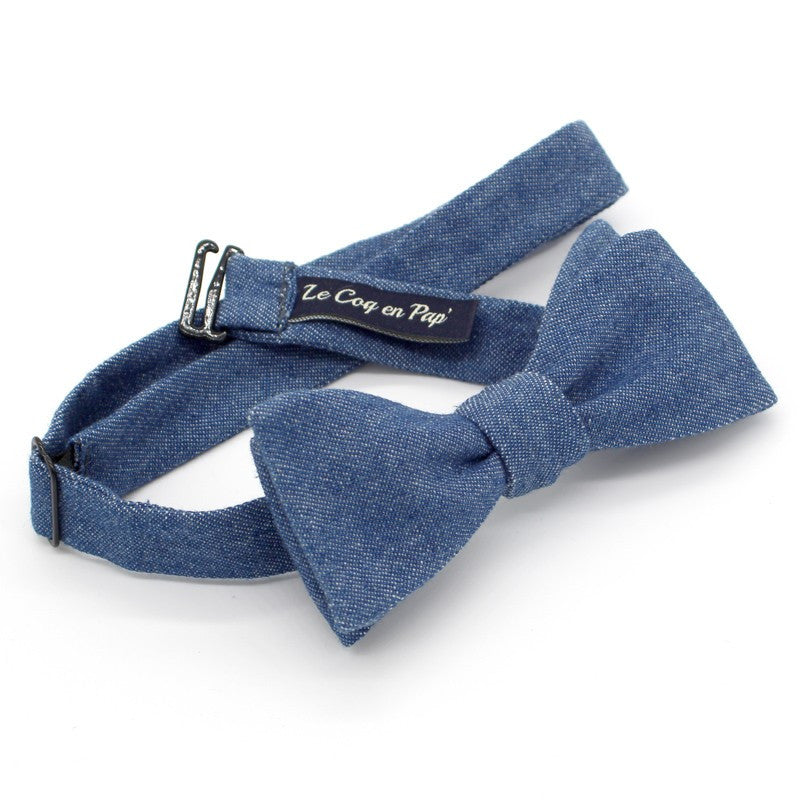 Noeud papillon bleu jean foncé