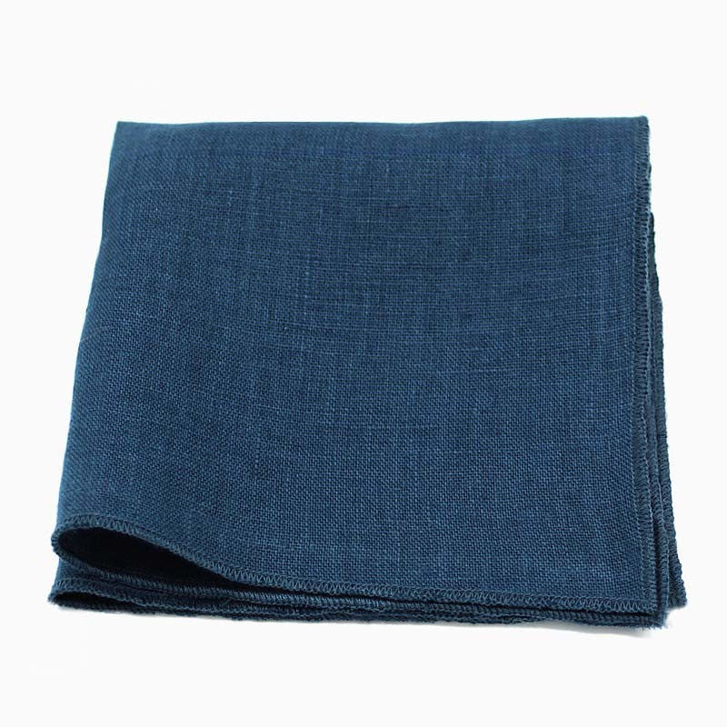 Noeud papillon bleu marine uni en lin