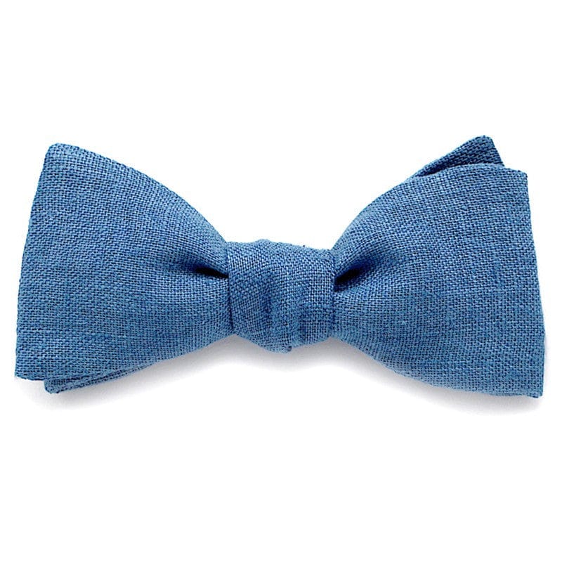 Noeud papillon bleu stone en lin