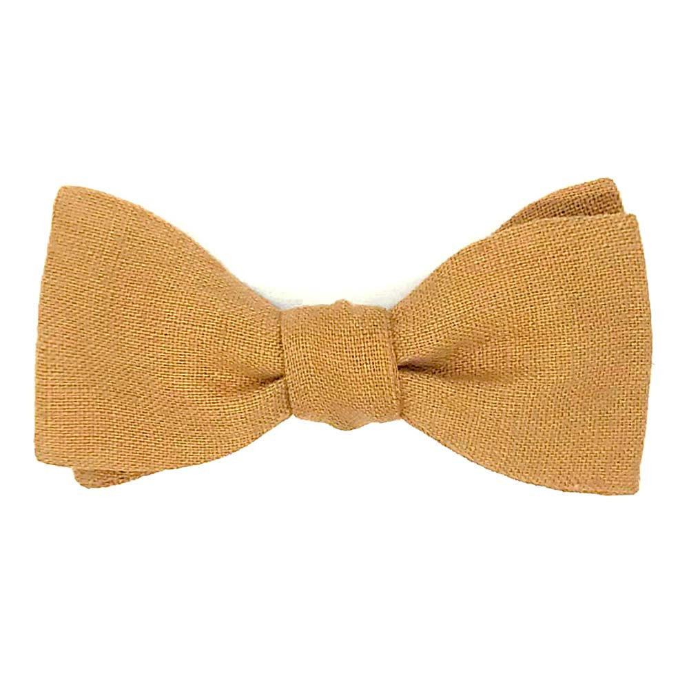 Noeud papillon caramel uni lin