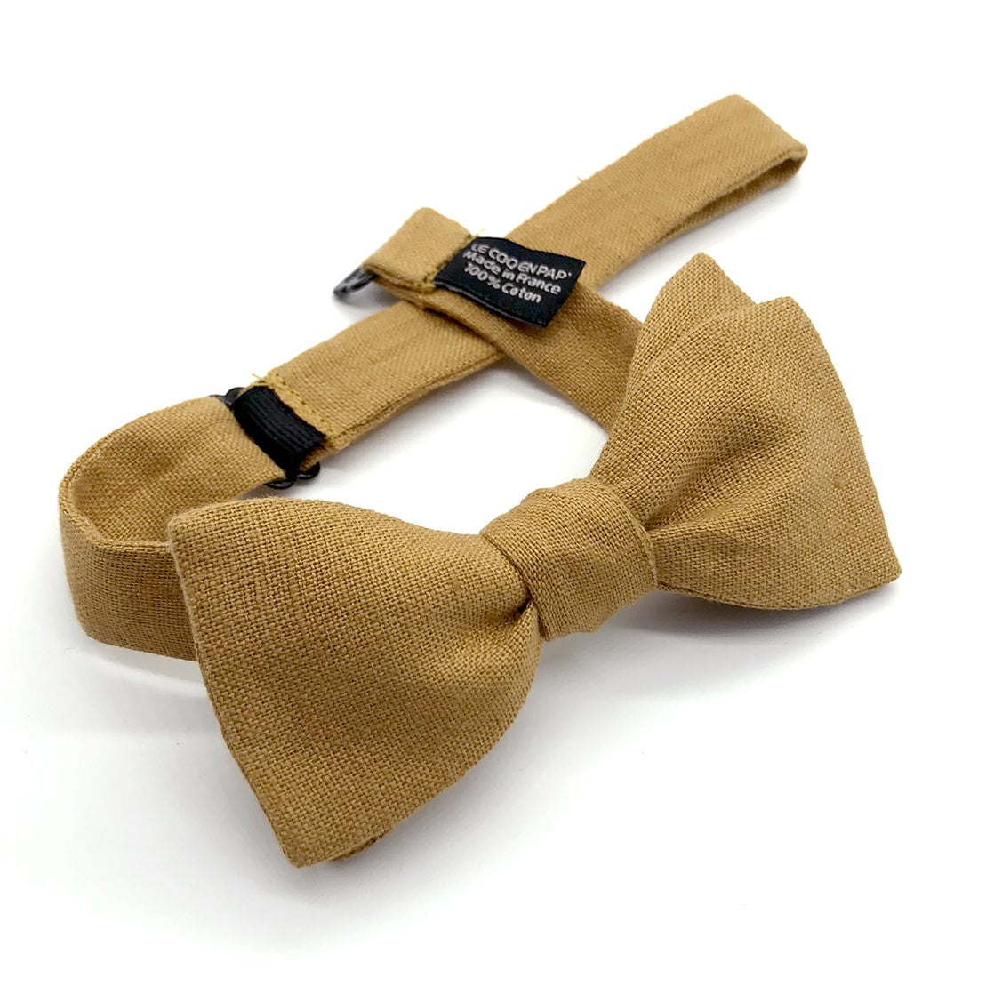 Noeud papillon caramel uni lin