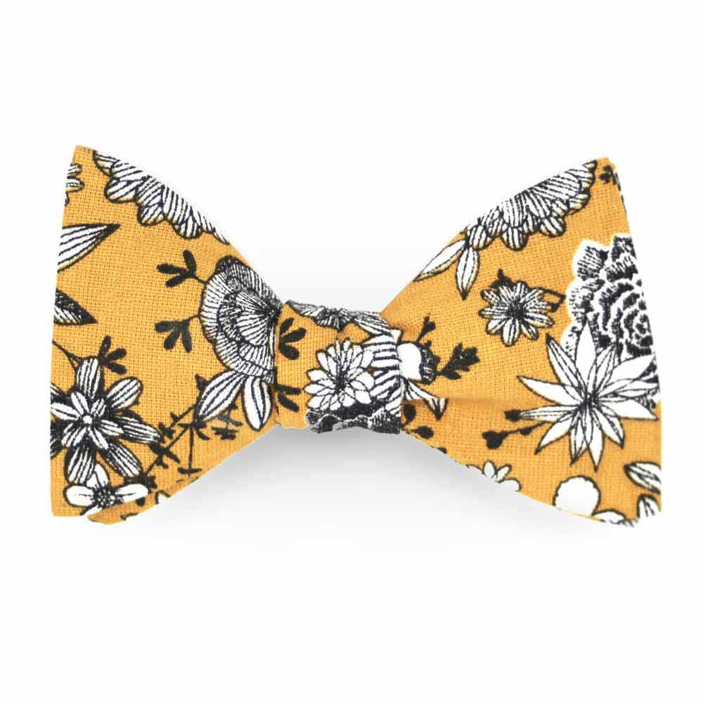 Noeud papillon jaune ambre