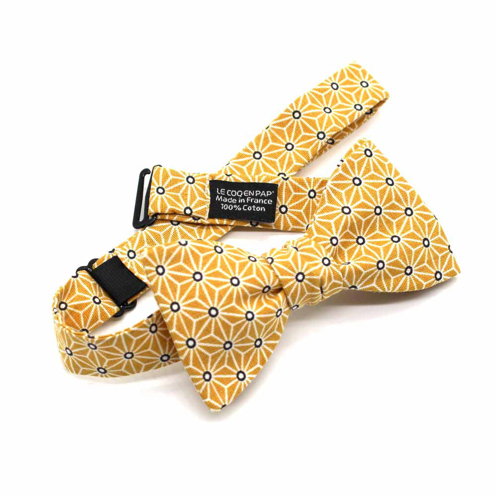 Noeud papillon japonais saki jaune moutarde