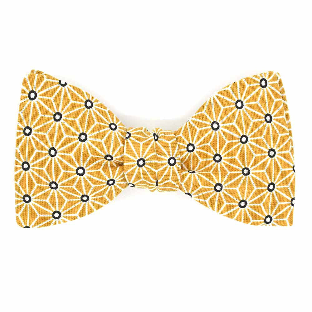 Noeud papillon japonais saki jaune moutarde