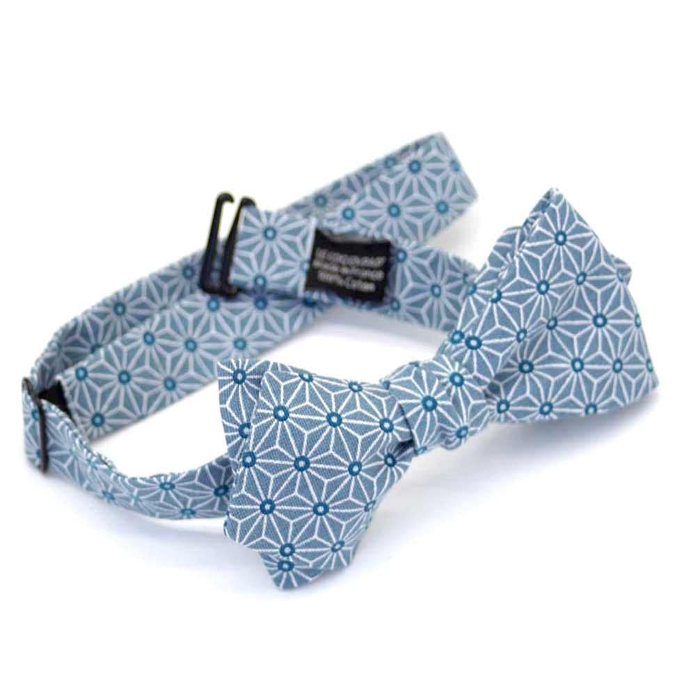 Noeud papillon japonais bleu orage