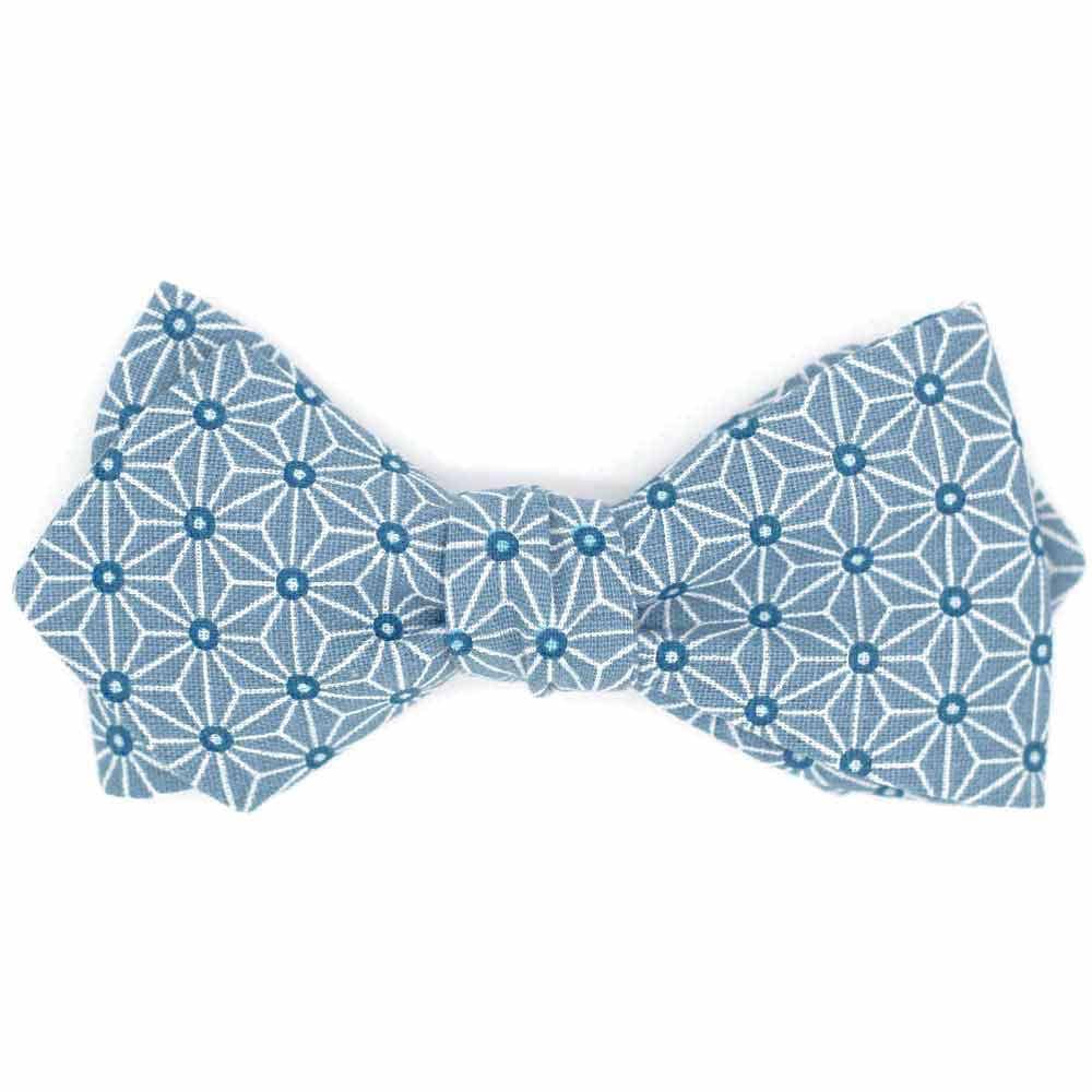 Noeud papillon japonais bleu orage